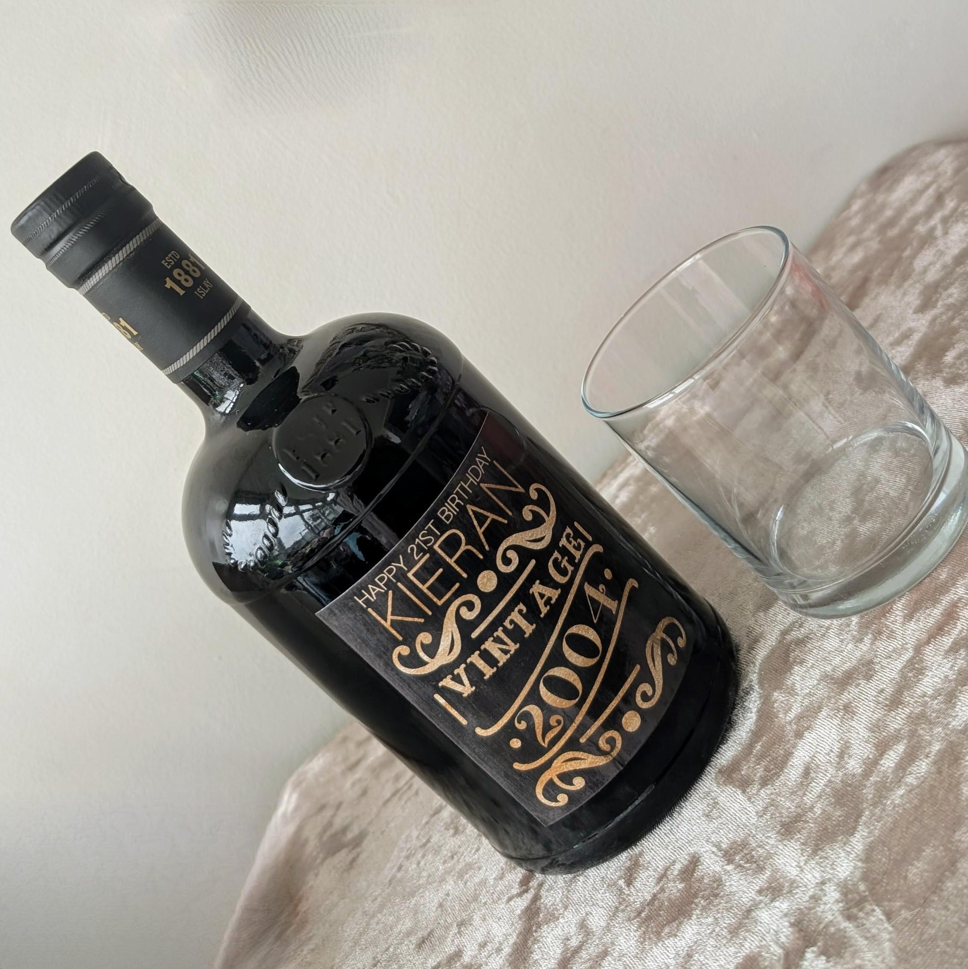 Personalised Vintage Bottle Sticker | Year of Birth Gift | Wine Wiskey Gin Label | Dad Grandad Gift | Stocking Filler Stuffer Gift