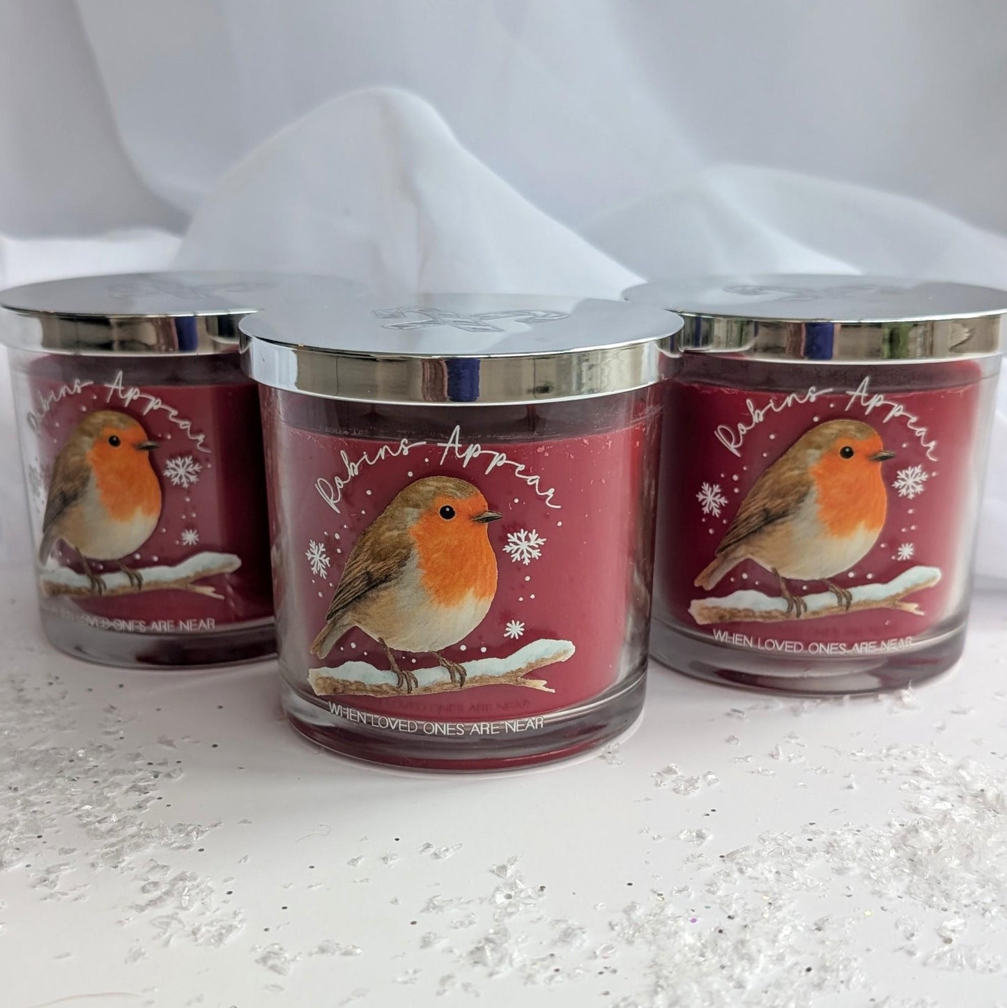 Personalised Christmas Robin Memory Candle and Vase Set | Robins appear when loved ones are near | In Loving Memory Gift | Remembrance Gift