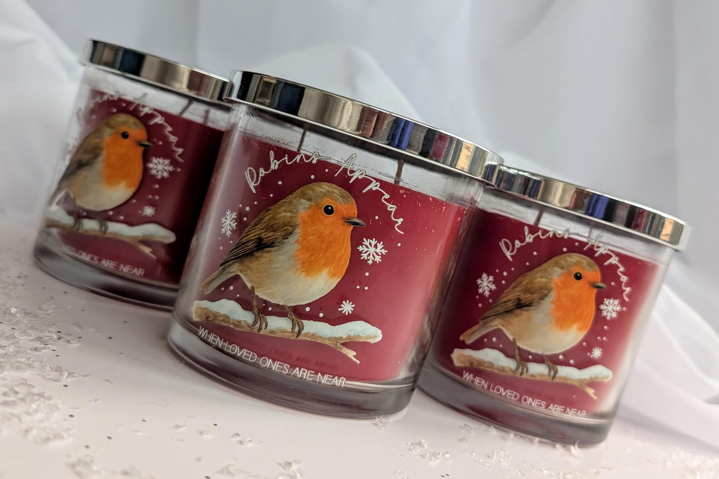 Personalised Christmas Robin Memory Candle and Vase Set | Robins appear when loved ones are near | In Loving Memory Gift | Remembrance Gift