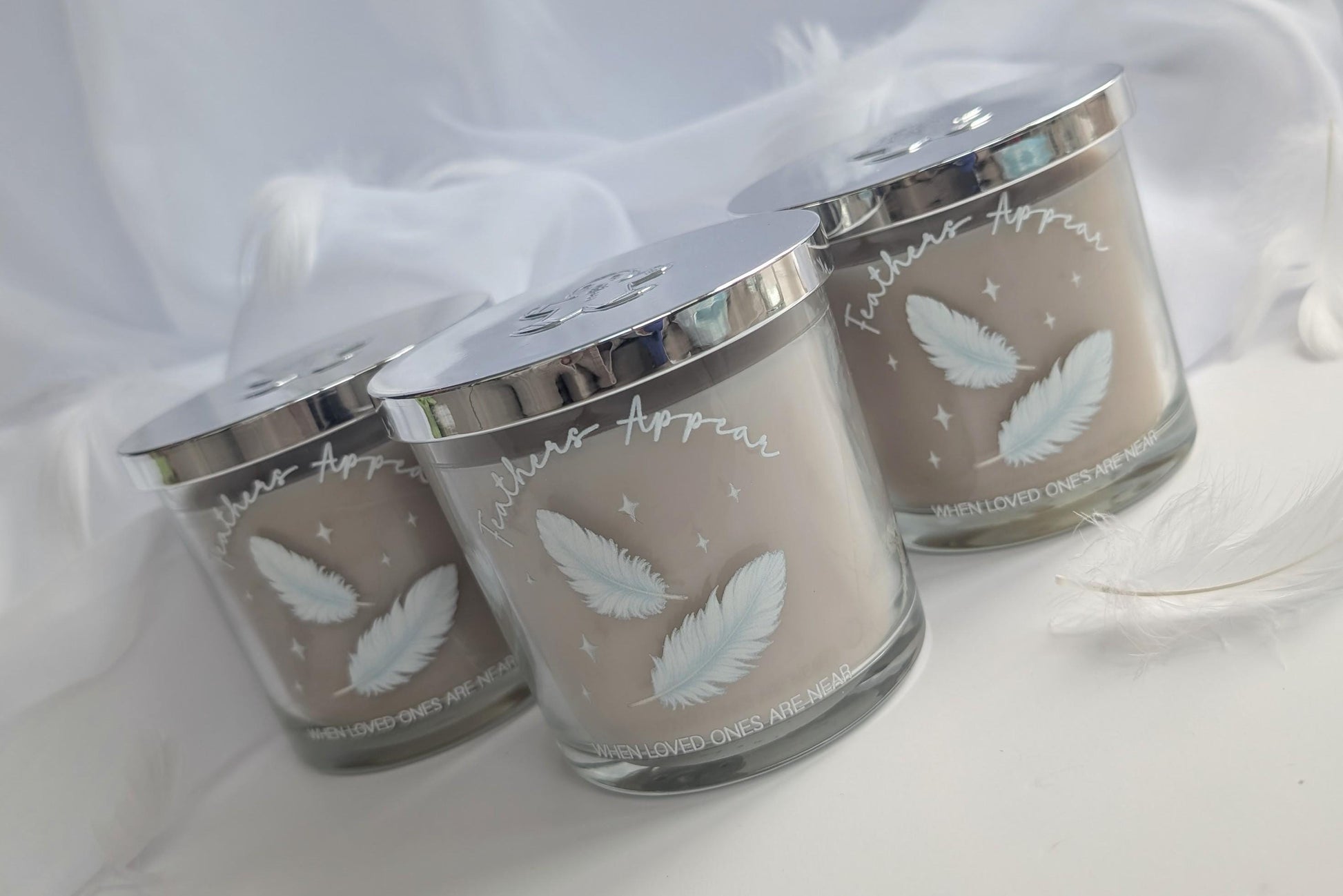 Personalised Christmas Feather Memory Candle and Vase Set | Feathers appear when loved ones are near | In Loving Memory Gift | Remembrance