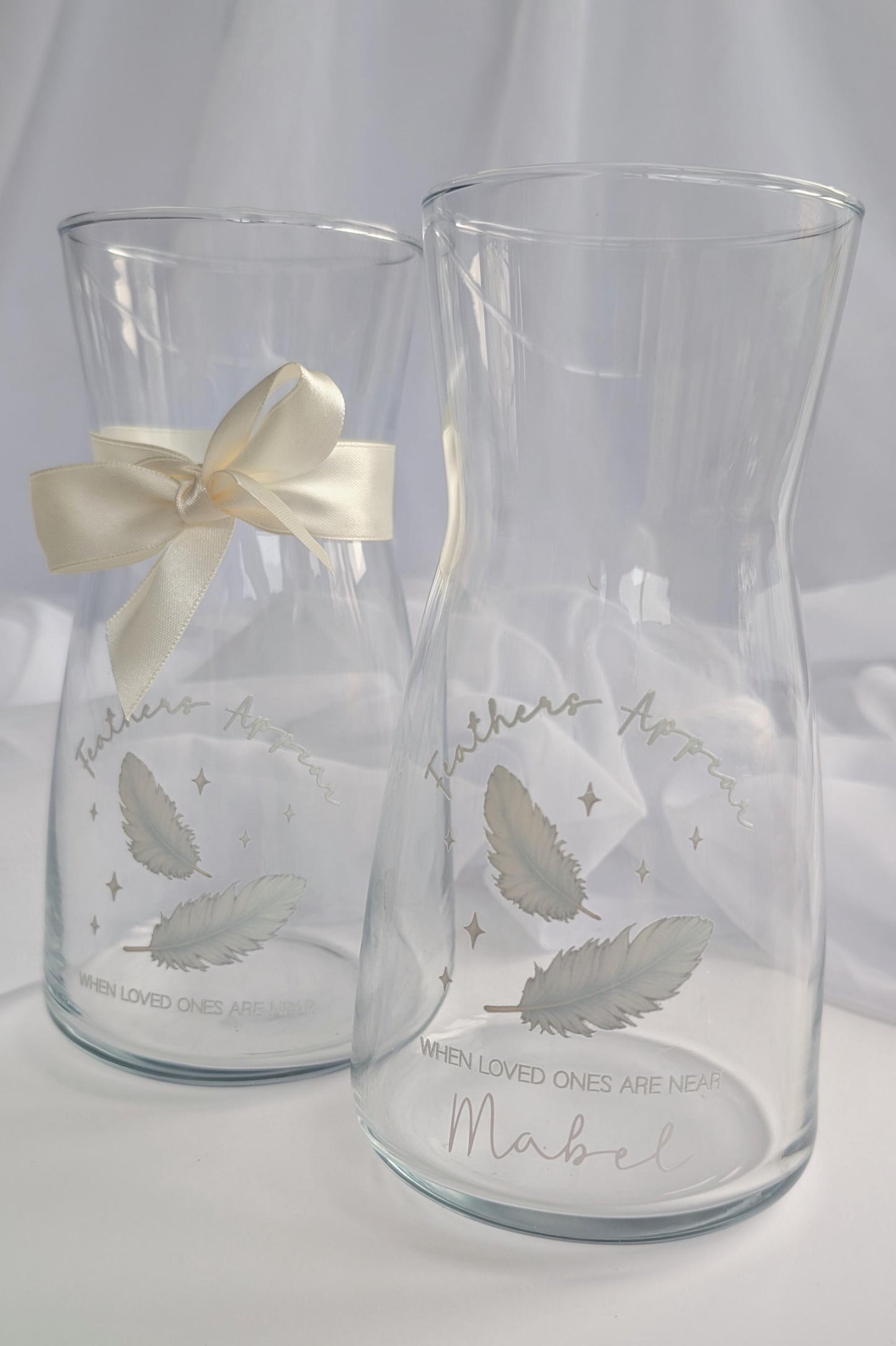 Personalised Christmas Feather Memory Candle and Vase Set | Feathers appear when loved ones are near | In Loving Memory Gift | Remembrance