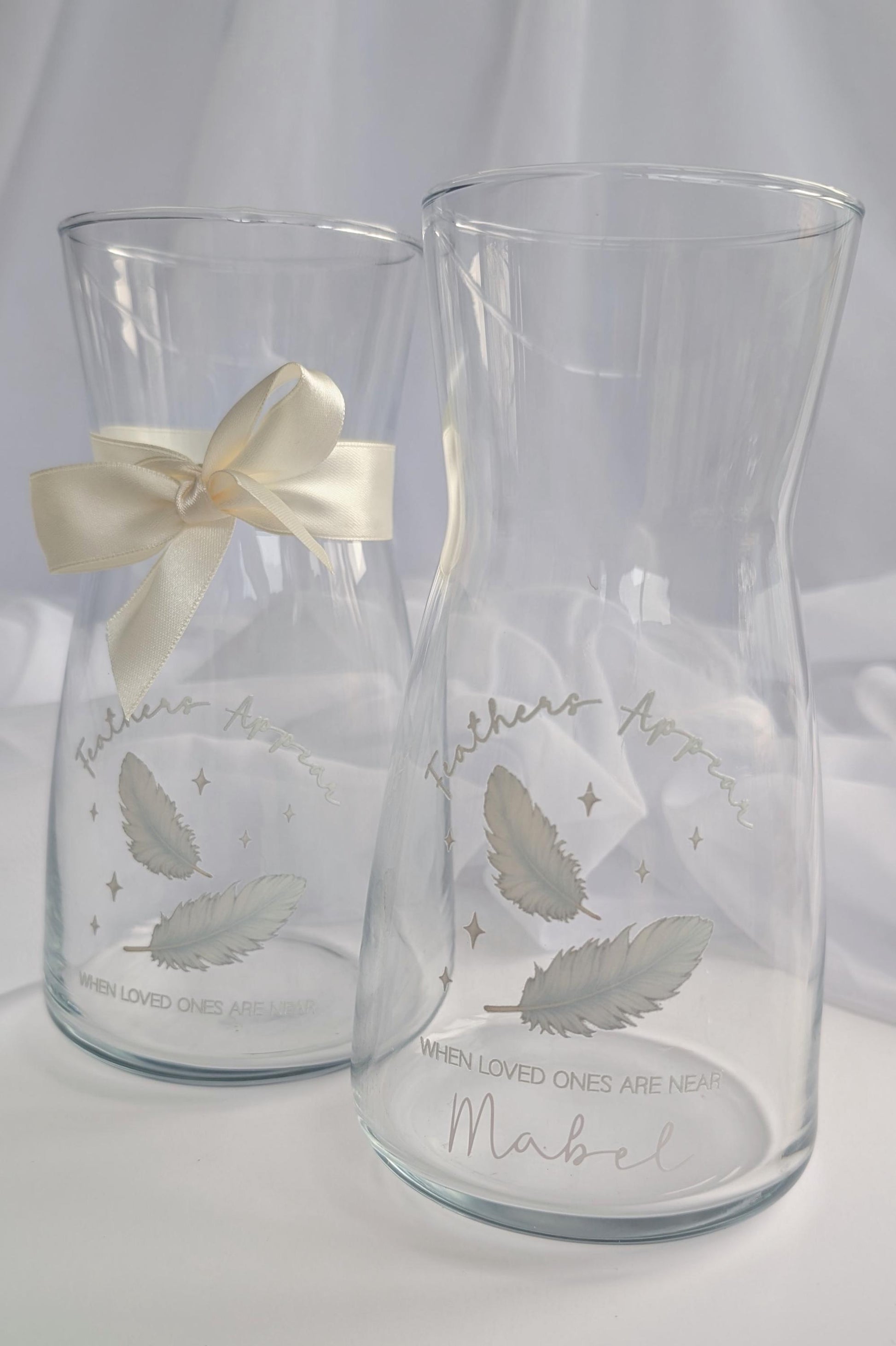 Personalised Christmas Feather Memory Candle and Vase Set | Feathers appear when loved ones are near | In Loving Memory Gift | Remembrance