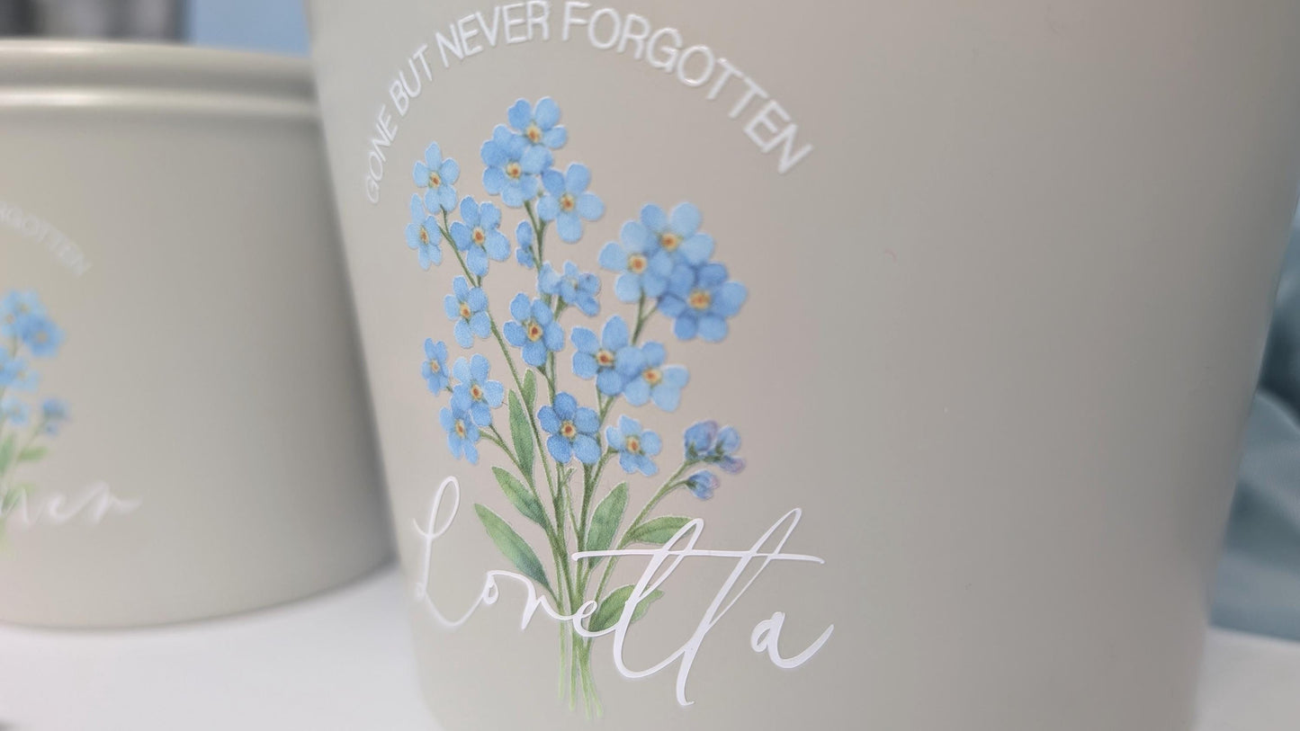 Personalised Forget Me Not Memory Planting Set | Bee friendly | Garden Lover Memorial Gift | In Loving Memory Flowers | Loss Grief Gift