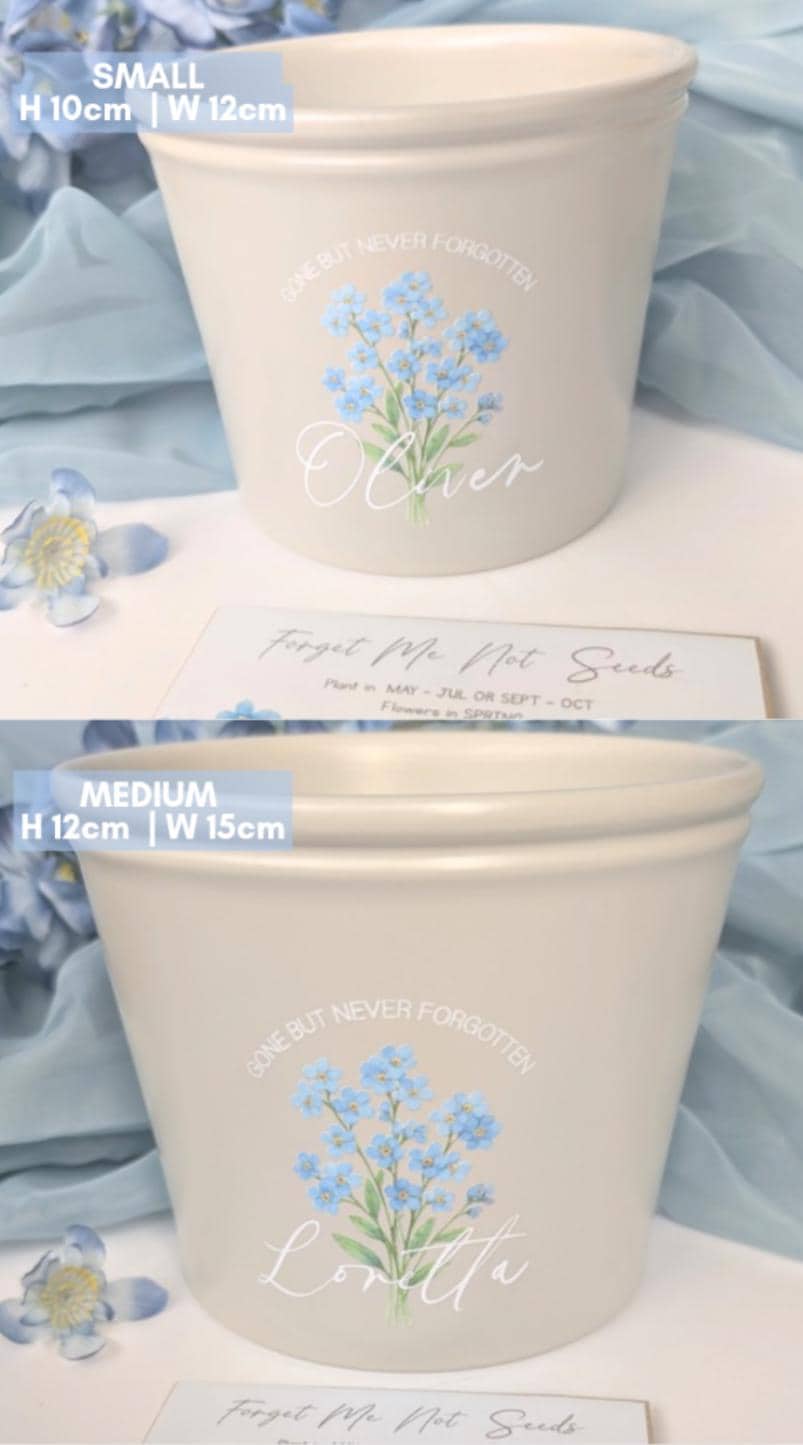 Personalised Forget Me Not Memory Planting Set | Bee friendly | Garden Lover Memorial Gift | In Loving Memory Flowers | Loss Grief Gift