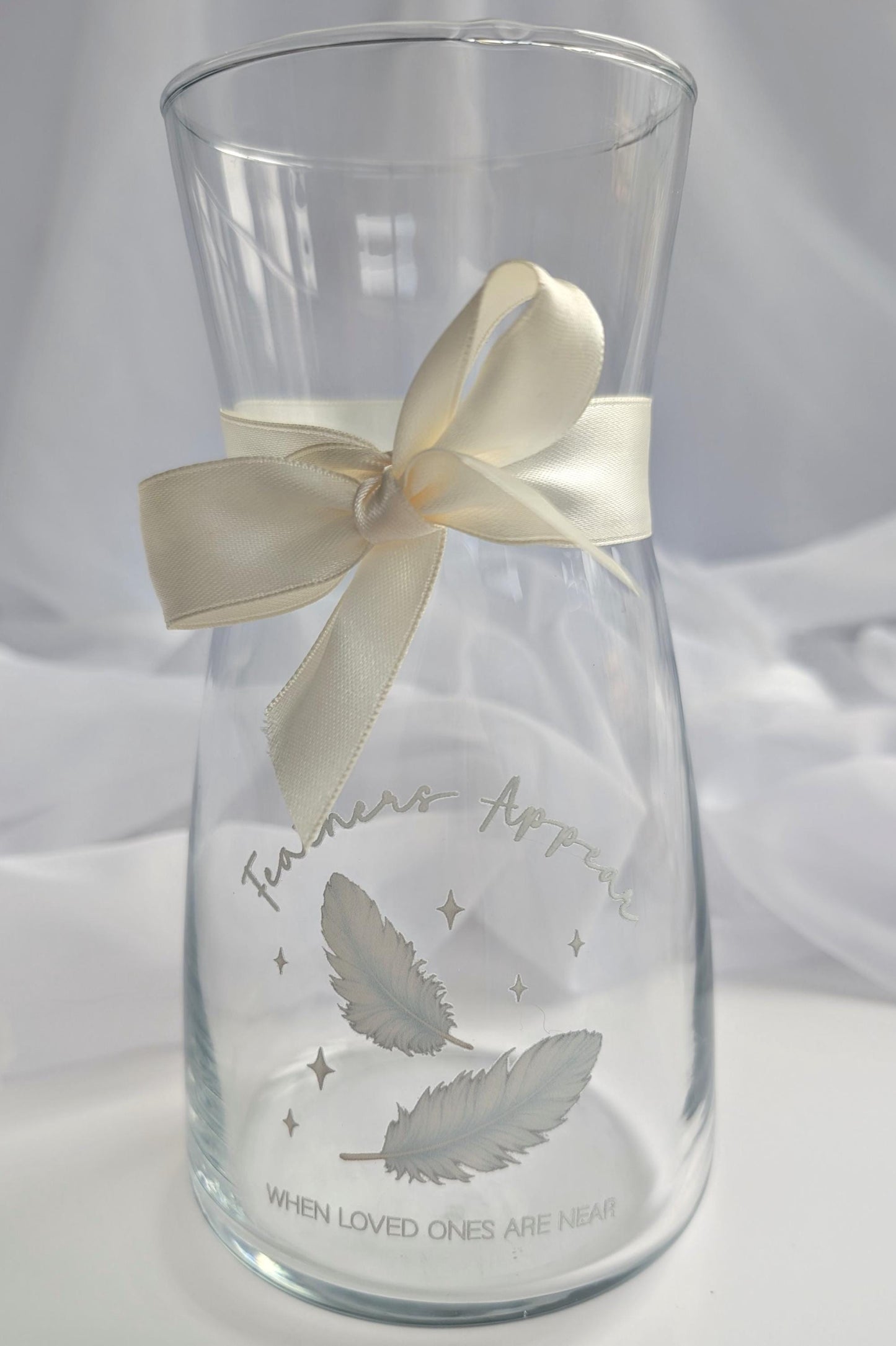 Personalised Christmas Feather Memory Candle and Vase Set | Feathers appear when loved ones are near | In Loving Memory Gift | Remembrance