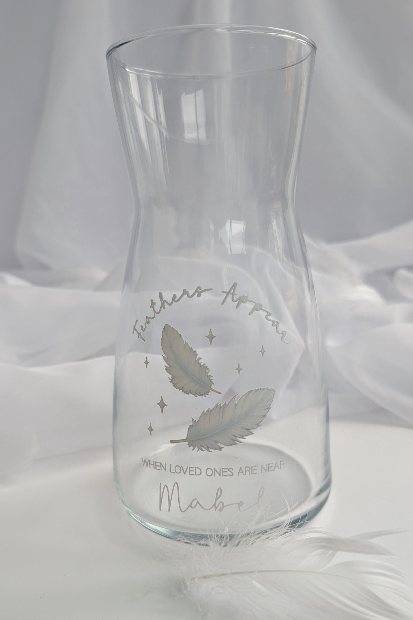 Personalised Christmas Feather Memory Candle and Vase Set | Feathers appear when loved ones are near | In Loving Memory Gift | Remembrance