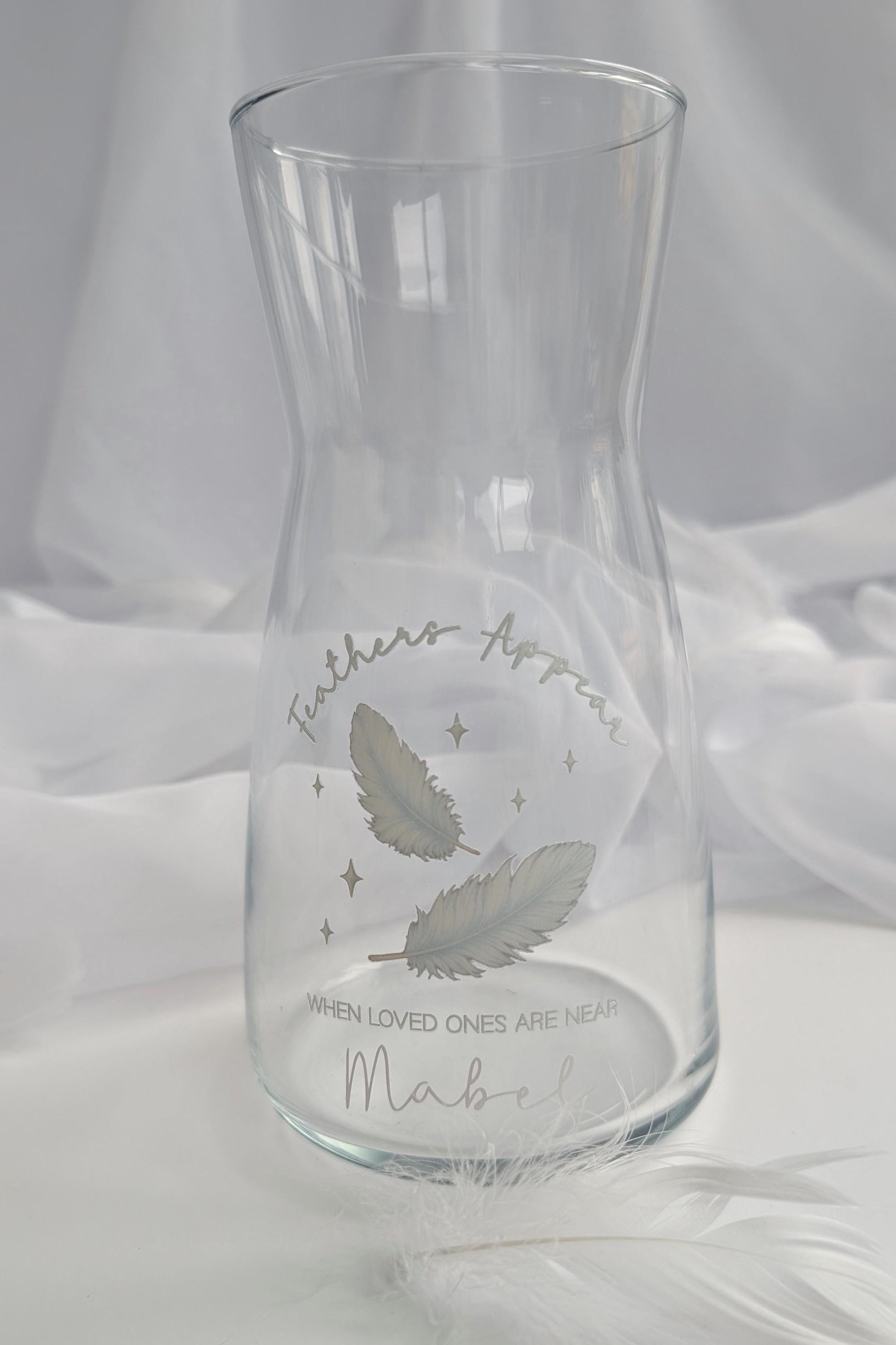 Personalised Christmas Feather Memory Candle and Vase Set | Feathers appear when loved ones are near | In Loving Memory Gift | Remembrance