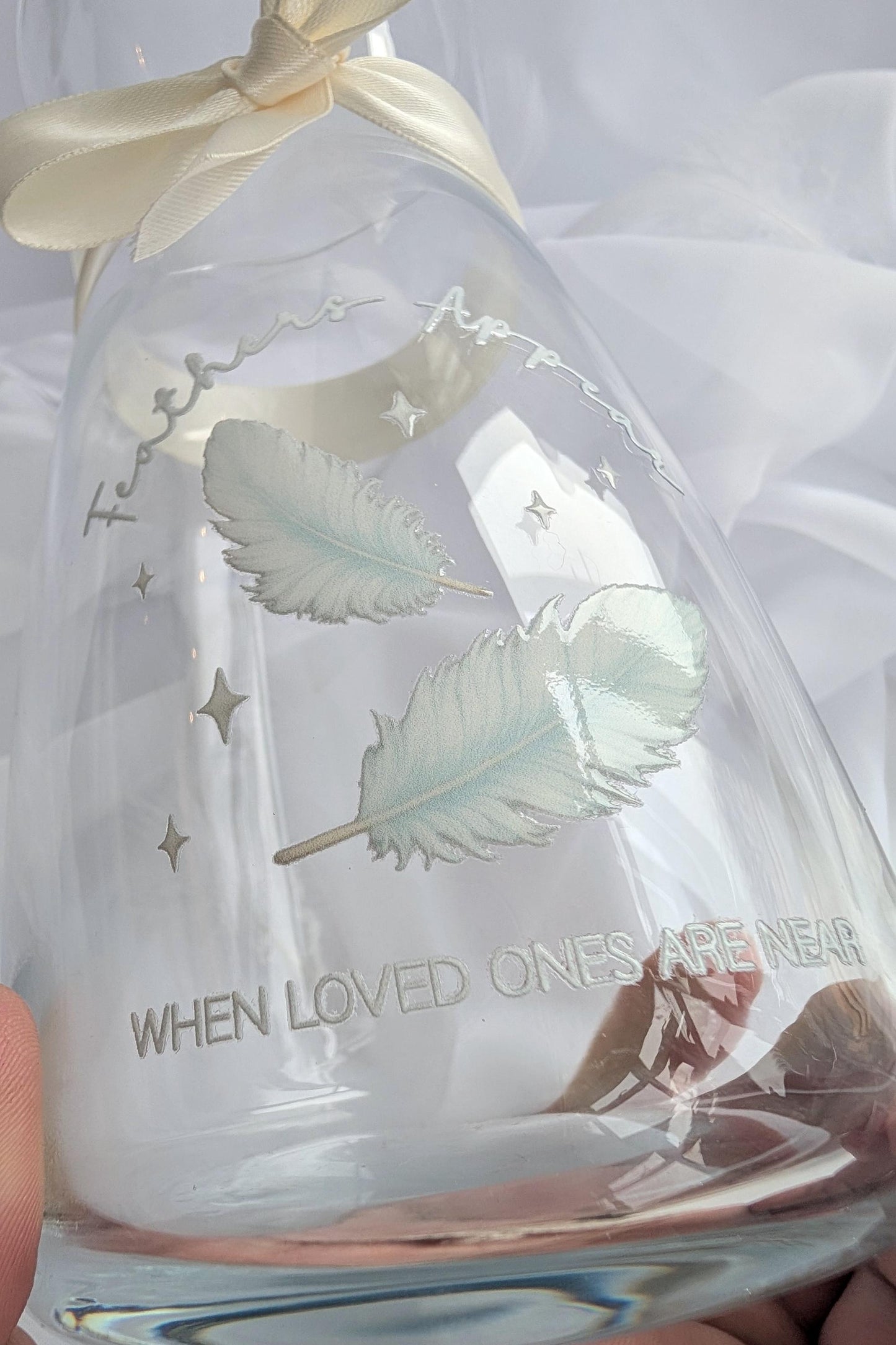 Personalised Christmas Feather Memory Candle and Vase Set | Feathers appear when loved ones are near | In Loving Memory Gift | Remembrance