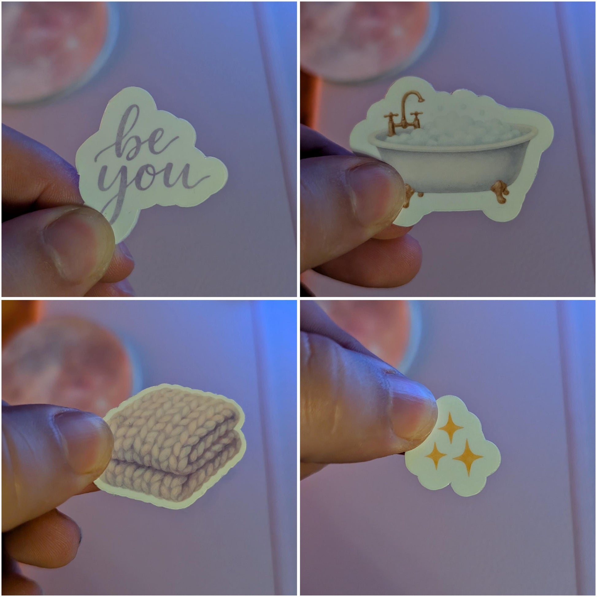 January Sticker Set - A Mindful Beginning | Lilac and Gold Watercolour Planner Stickers | Junk Journal / Journalling Stickers