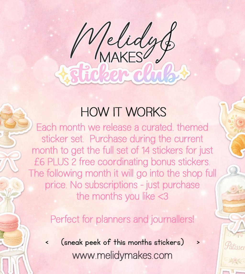 February Sticker Set - Patisserie | Pink Watercolour Planner Stickers | Junk Journal / Journalling Stickers |