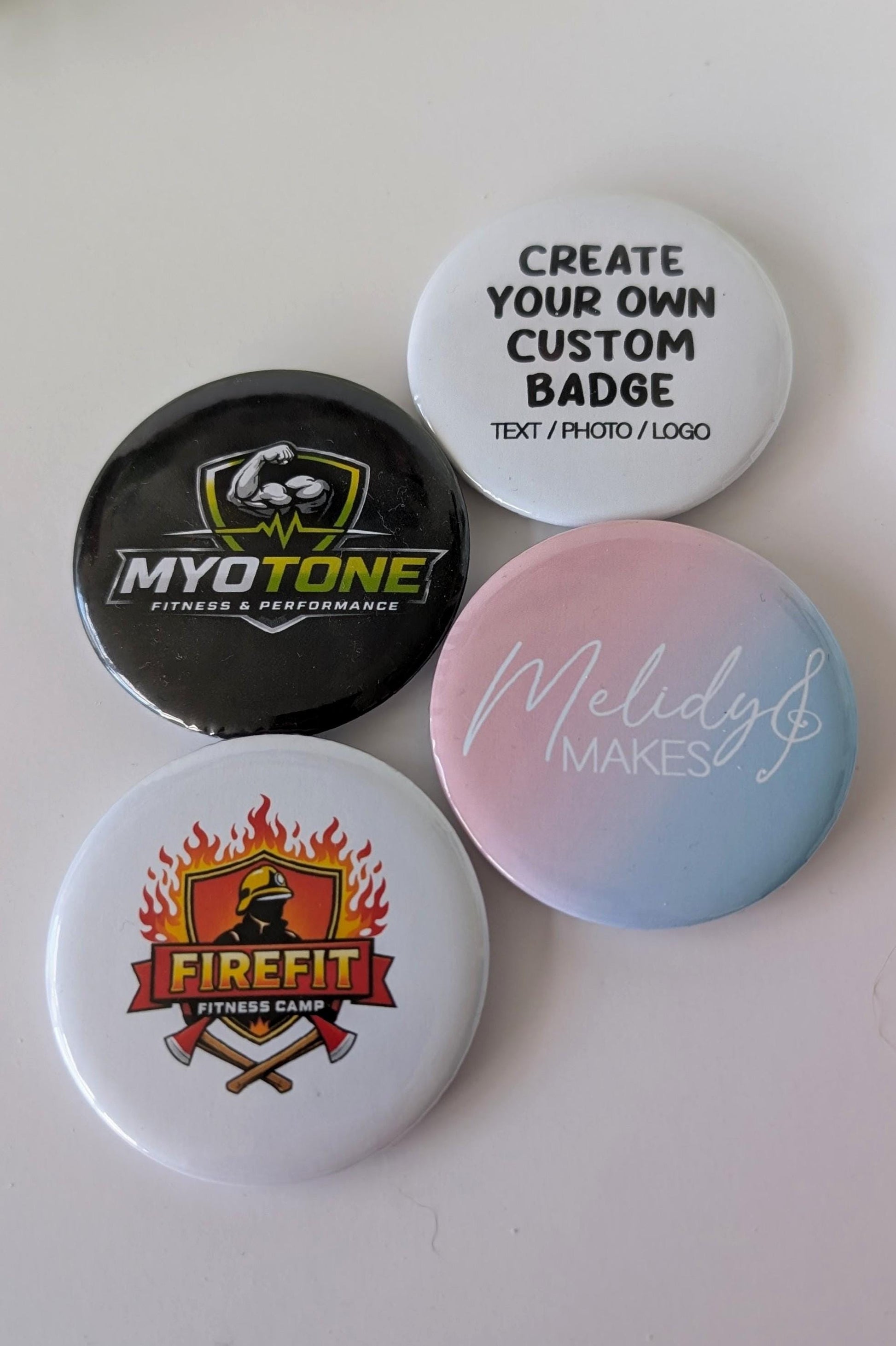Custom Badge | Add a logo / photo or your own custom image | Birthday Badge | Business Promo Badge | Create Your Own Button Badge