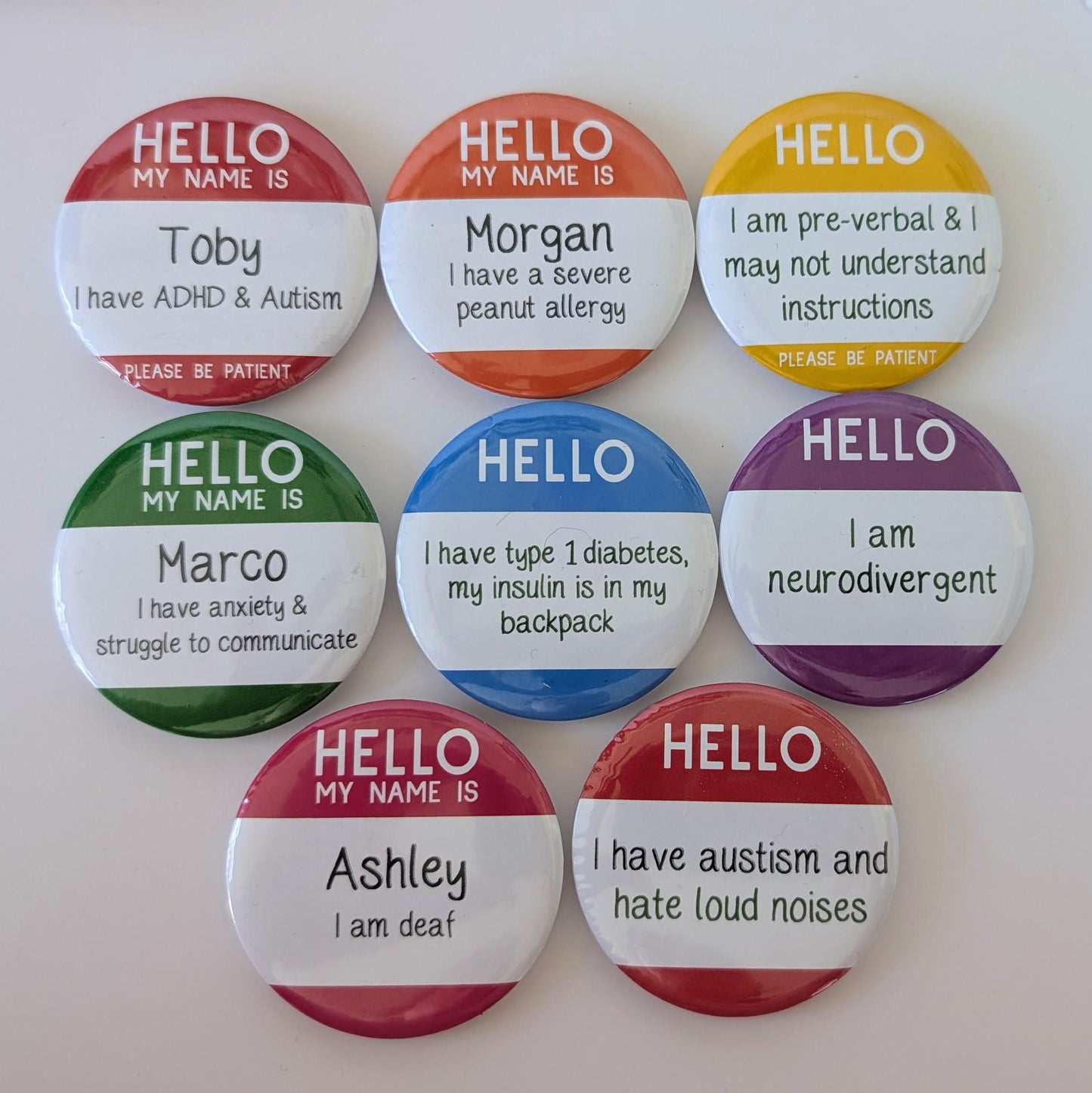 Personalised Hidden Disability Badge | SEN Badge | Autism Button Badge | Deaf, hearing impaired, diabetic, non visible disability badge