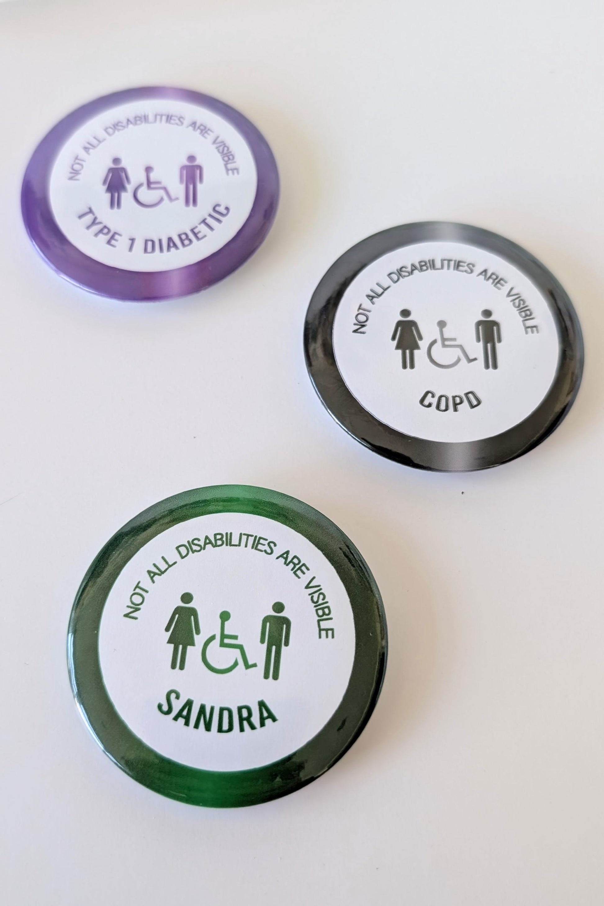 Personalised Hidden Disability Badge | SEN Badge | Autism Button Badge | Deaf, hearing impaired, diabetic, non visible disability badge