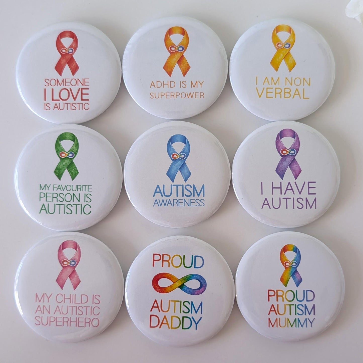 Personalised Autism Badge | SEN Badge | Autism ADHD Button Badge | Deaf, hearing impaired, diabetic, disability badge | Medical Alert Pin