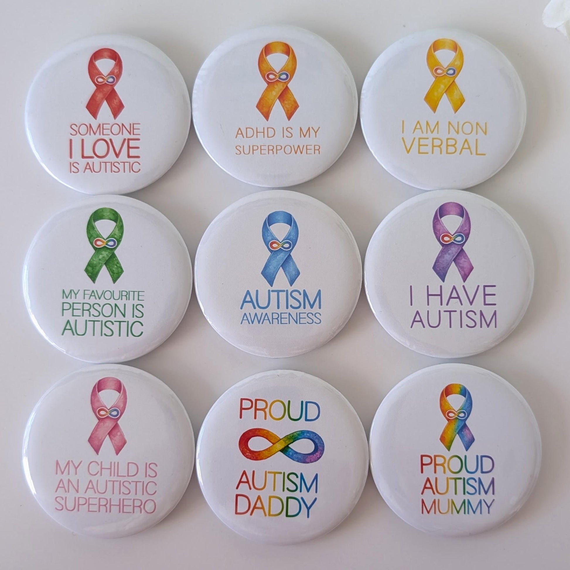 Personalised Autism Badge | SEN Badge | Autism ADHD Button Badge | Deaf, hearing impaired, diabetic, disability badge | Medical Alert Pin