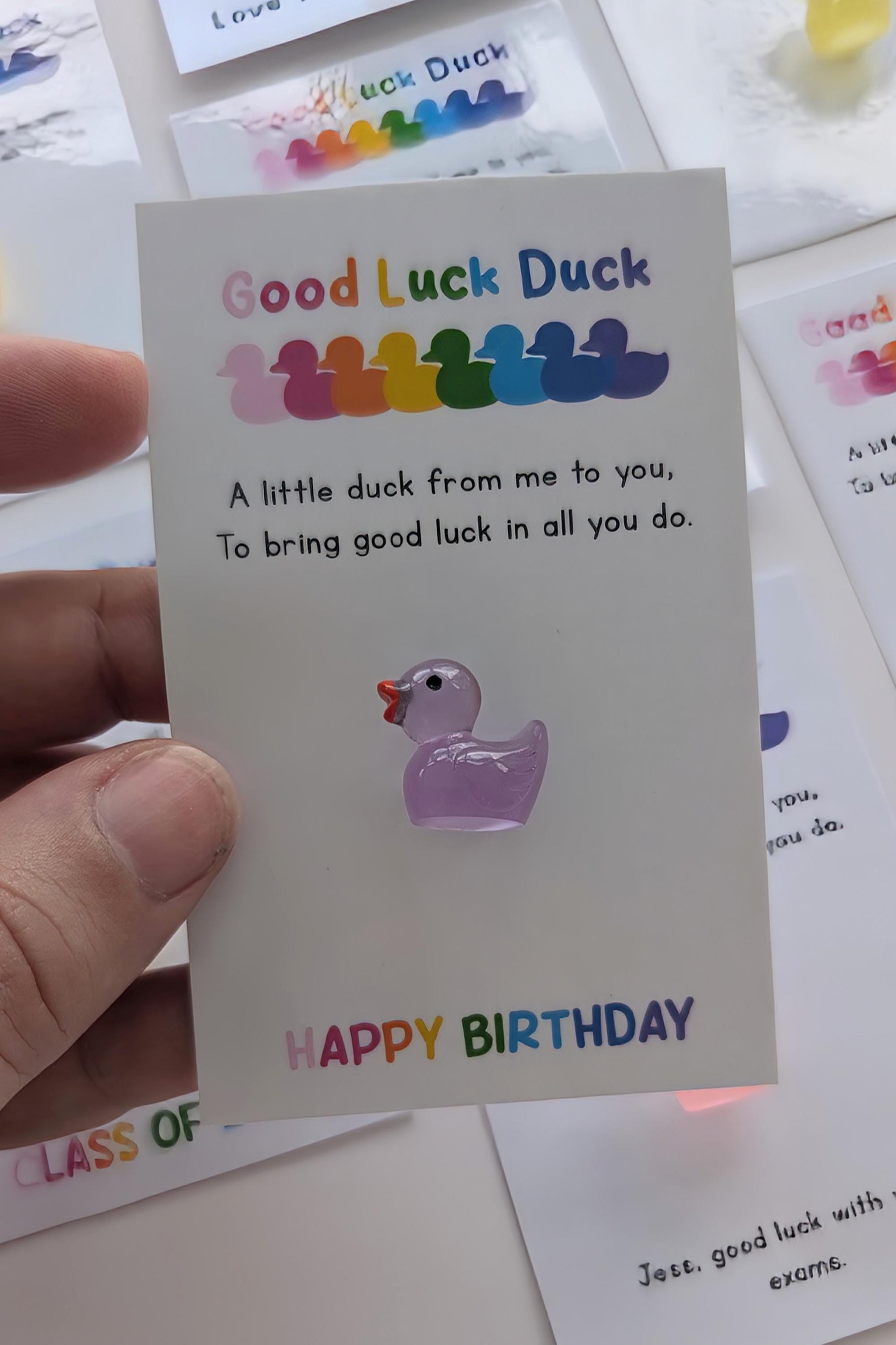 Good Luck Duck | Class Gift from Teacher | Class of 2026 | New Job Token Gift | Exam Mascot Gift | Good Luck Charm