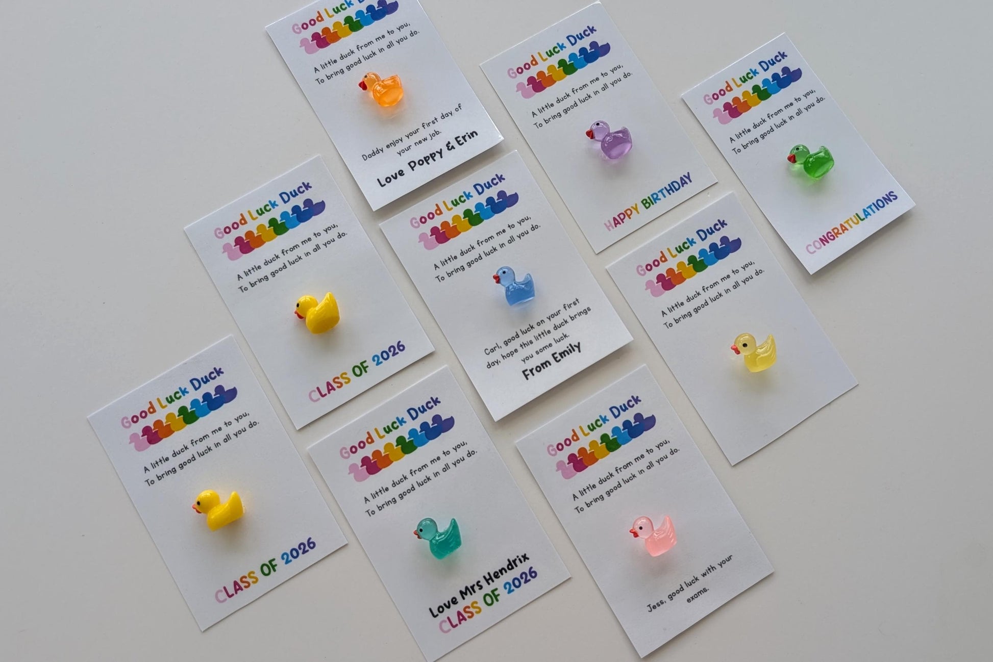 Good Luck Duck | Class Gift from Teacher | Class of 2026 | New Job Token Gift | Exam Mascot Gift | Good Luck Charm