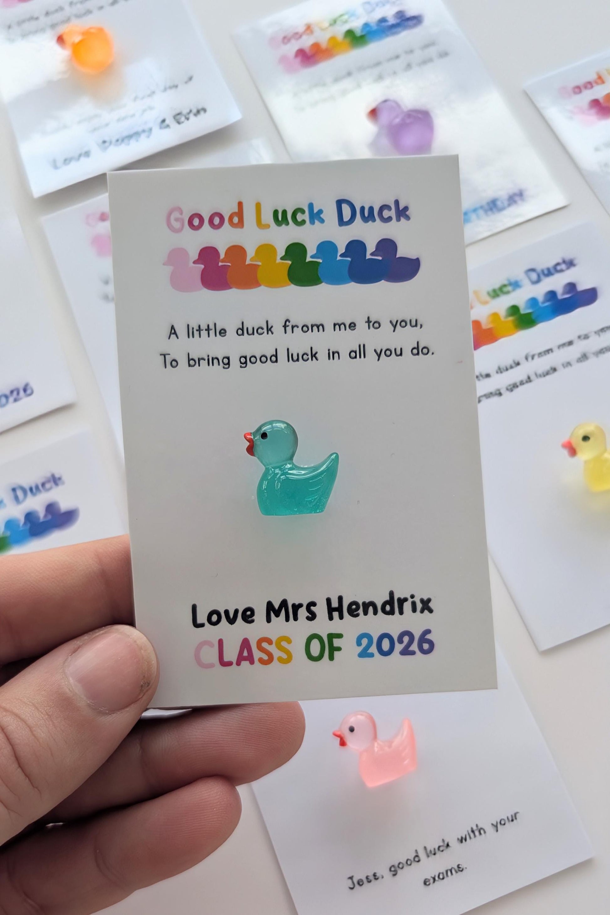 Good Luck Duck | Class Gift from Teacher | Class of 2026 | New Job Token Gift | Exam Mascot Gift | Good Luck Charm