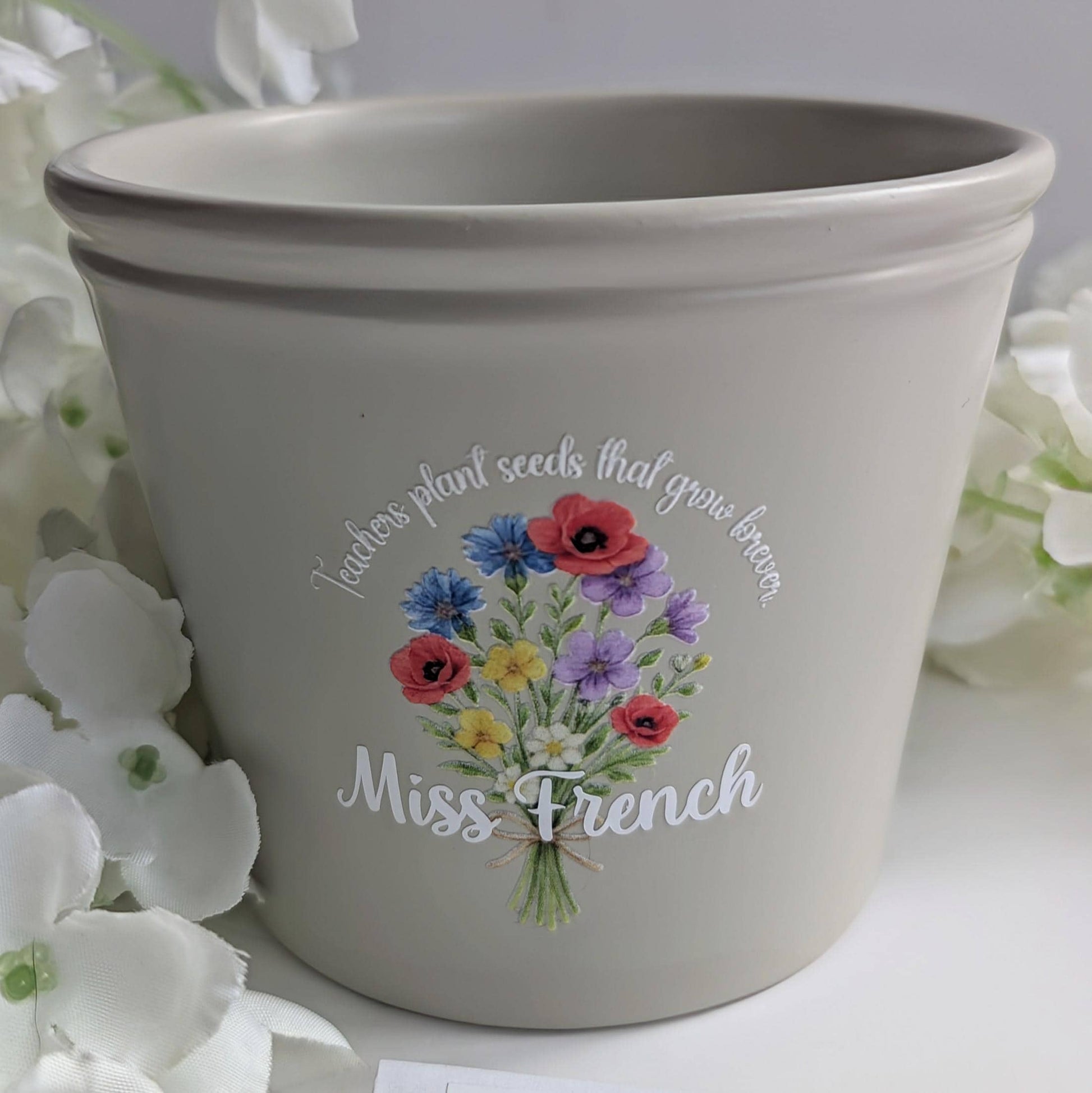 Personalised Teacher Plant Pot | Teachers Plant Seeds that Grow Forever | Wild Flowers - Bee friendly | End of Year Gift | Teacher Gift