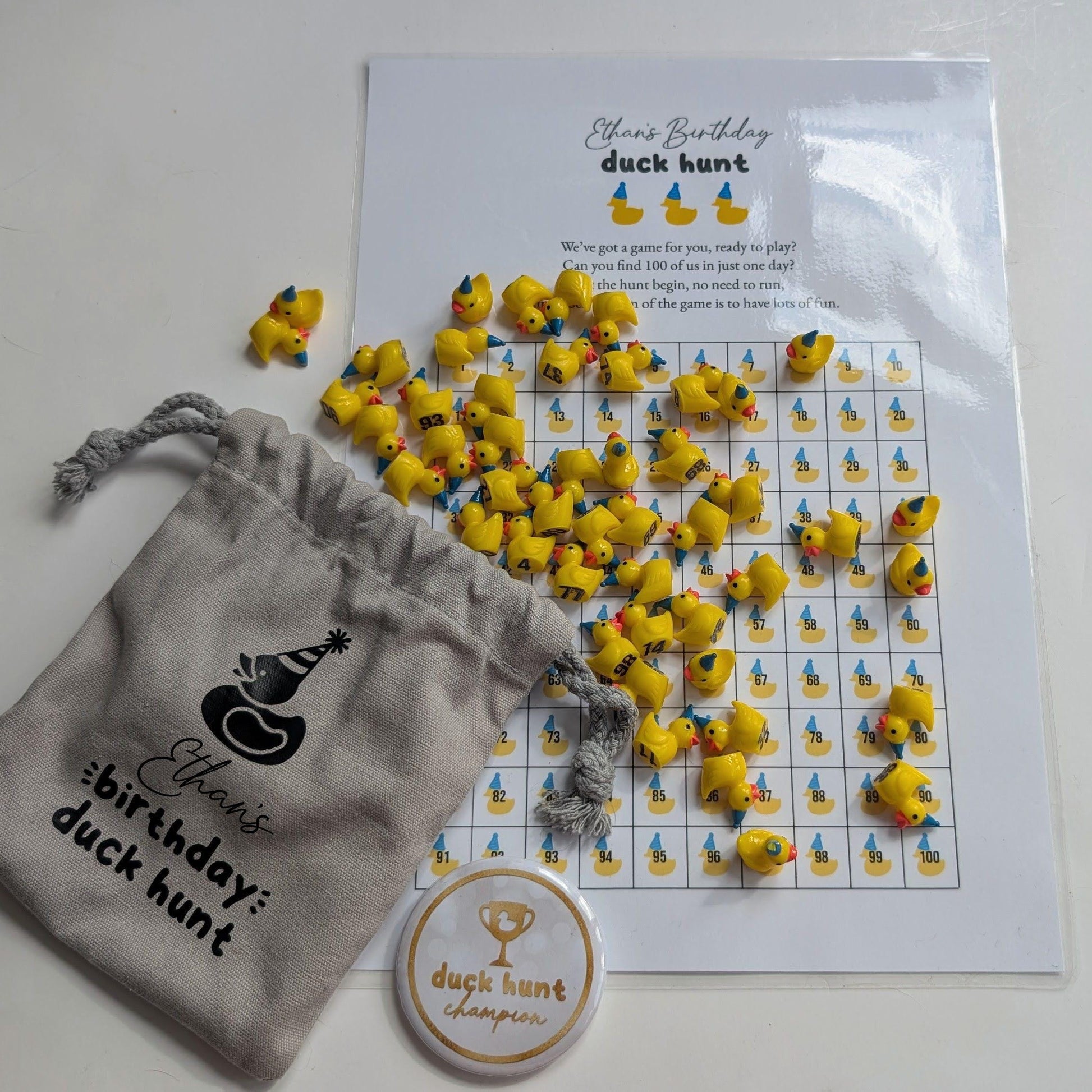 Personalised Duck Hunt Birthday Party Game | Stocking Stuffer Gift | Family Game | Hide the Ducks | 100 Duck Challenge | Birthday Game
