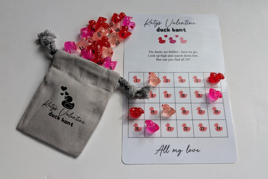 Personalised Valentine Duck Hunt Party Game | Family Game | Hide Ducks | 24 Duck Challenge | Valentines Day Duck Hunt Gift