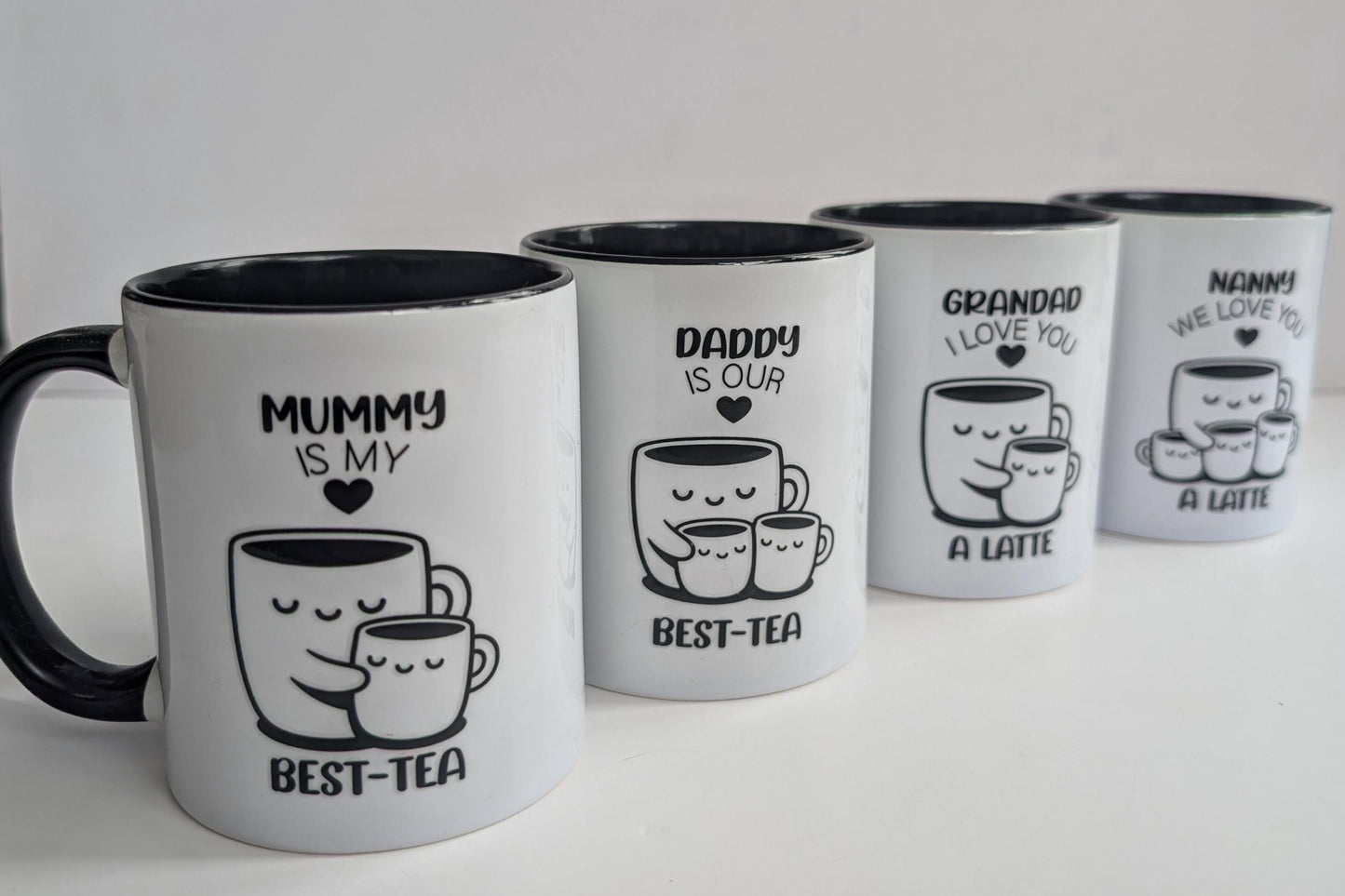 Personalised Mug | Mummy is My Bes-tea | Daddy I love you a latte | Mummy, Daddy, Grandad, Nana Gift | Coffee Mug | Tea Mug