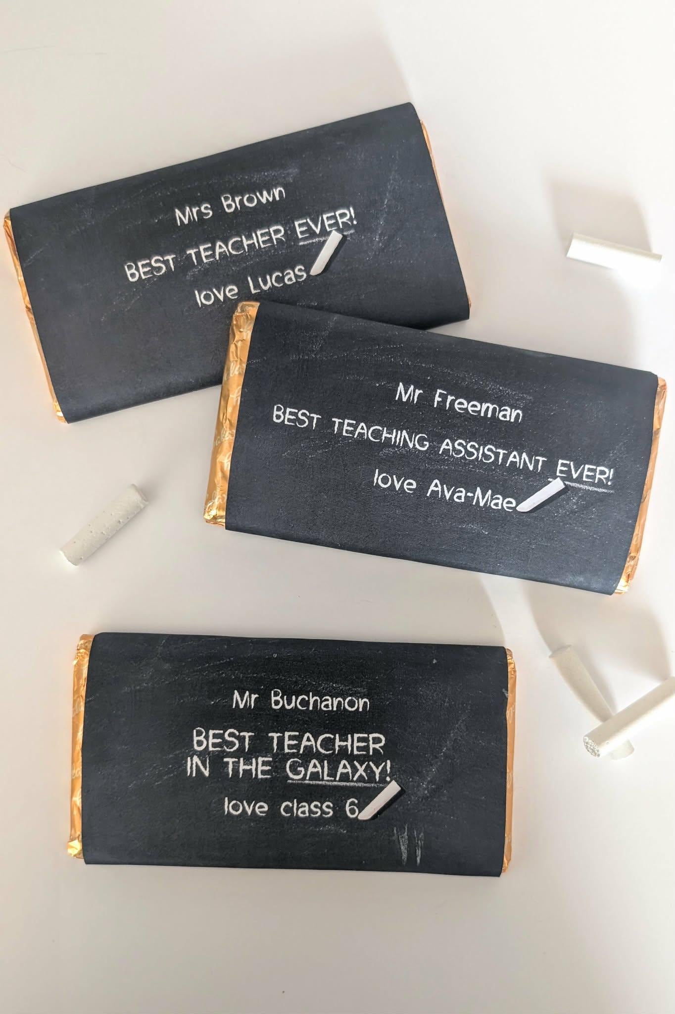 Chocolate Bar Wrapper | Best Teacher in the Galaxy | Galaxy Bar Wrapper | Teacher End of Year Gift | Chalkboard Design | Cheap Teacher Gift