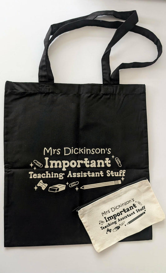 Personalised Teacher Tote Bag | Teacher Essentials | End of Term gift | School Teacher | Teaching Assistant | Practical Teacher Gift