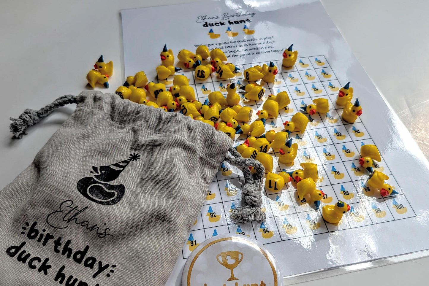 Personalised Duck Hunt Birthday Party Game | Stocking Stuffer Gift | Family Game | Hide the Ducks | 100 Duck Challenge | Birthday Game