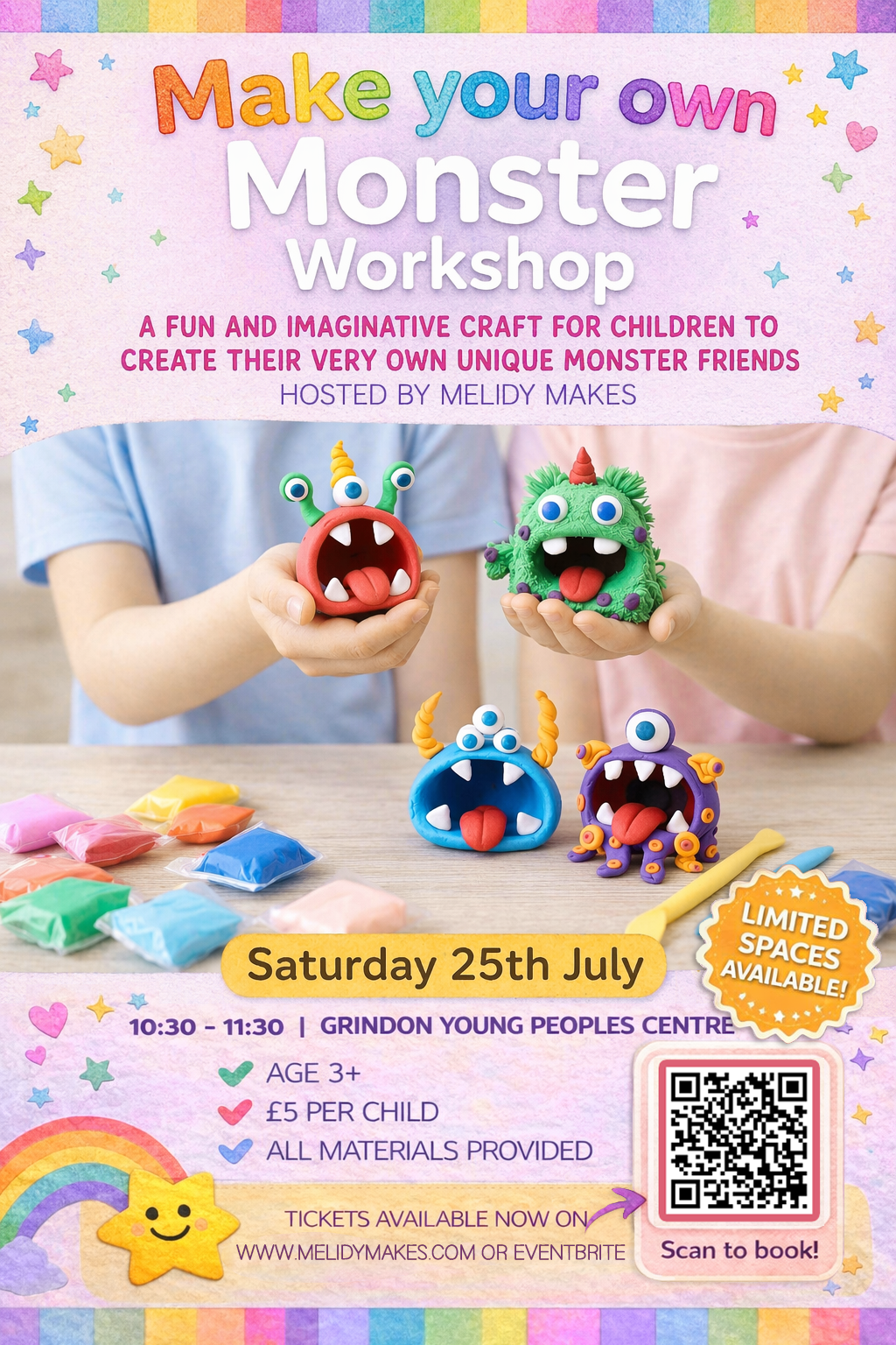 KIDS CRAFT WORKSHOP - FOAM CLAY MONSTERS - JULY 25TH