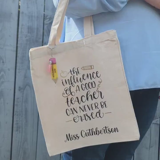 Personalised Teacher Gift - Tote Bag | Teacher Quote | End of Term gift | School Teacher | Teaching Assistant | Practical Teacher Gift