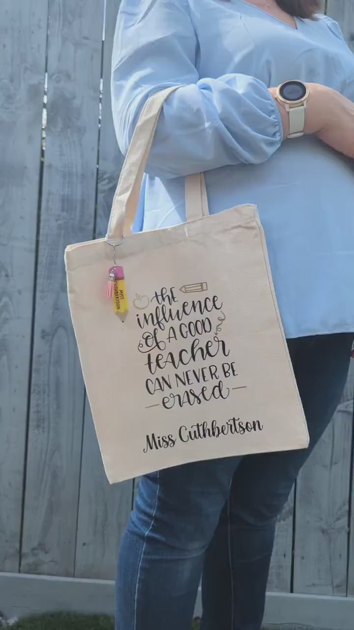 Personalised Teacher Gift - Tote Bag | Teacher Quote | End of Term gift | School Teacher | Teaching Assistant | Practical Teacher Gift