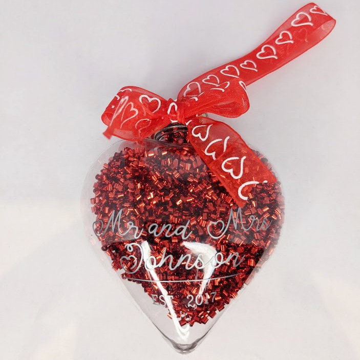 Personalised Christmas Heart Decoration | Heart Ornament | Heart Decor | Personalised Gift | Wedding Gift | First Christmas as Mr and Mrs