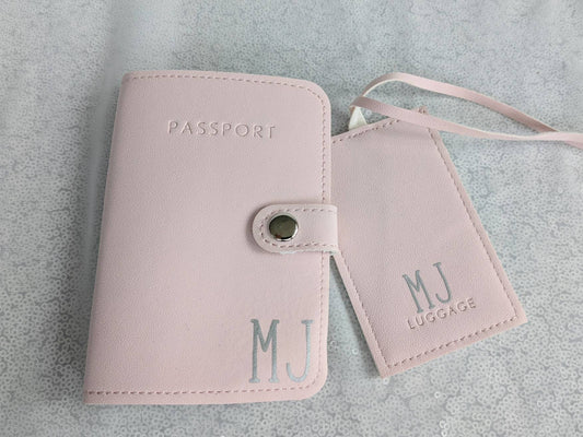 Monogrammed Travel Set | Personalised Luggage Tag and Passport Cover | Personalised Gift | Honeymoon | Wanderlust | Travel Gift | Holiday