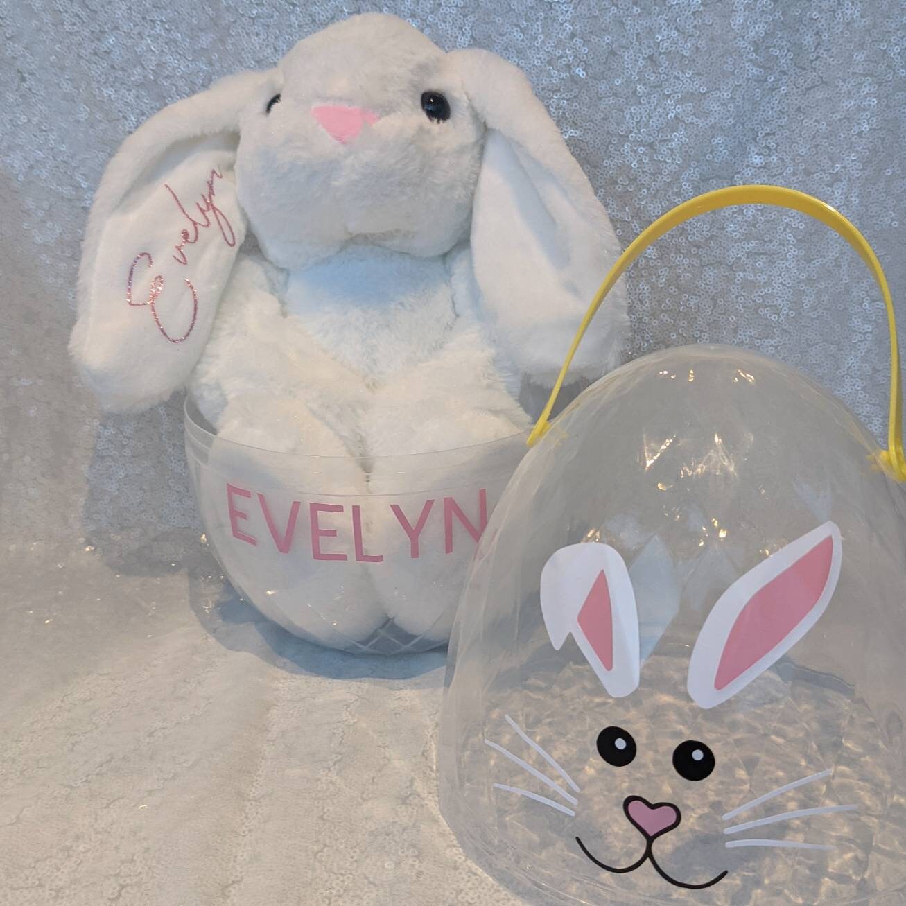 Personalised Bunny Plush | Rabbit Soft Toy | New Baby Gift |Personalised Rabbit Teddy | Personalised Toy Gift | Grey, White, Tan Bunny