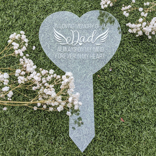 Personalised Heart Grave Marker | Memorial Rememberance Plaque | Memory Gift | RIP | In Loving Memory | Memorial |  Loved one | Condolence