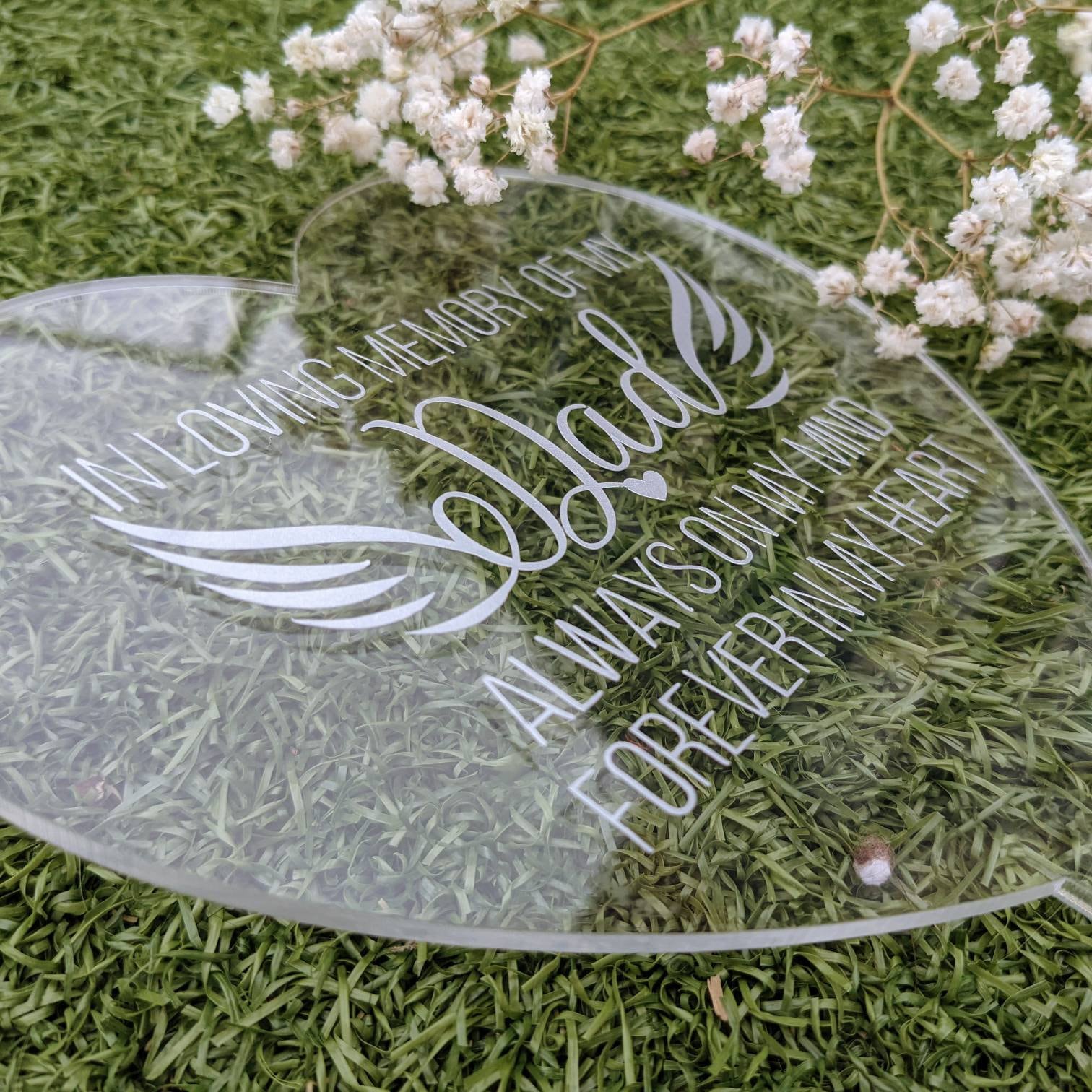 Personalised Heart Grave Marker | Memorial Rememberance Plaque | Memory Gift | RIP | In Loving Memory | Memorial |  Loved one | Condolence