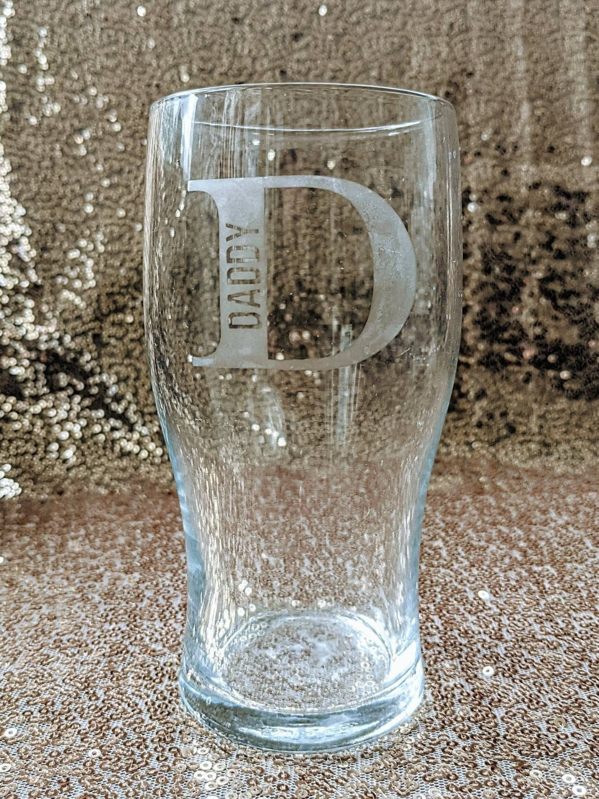 Personalised Etched Pint Glass | Christmas Gift | Dad / Daddy's Pint | Dad's Beer | Dad's Larger | Grandad's Pint | Any Wording