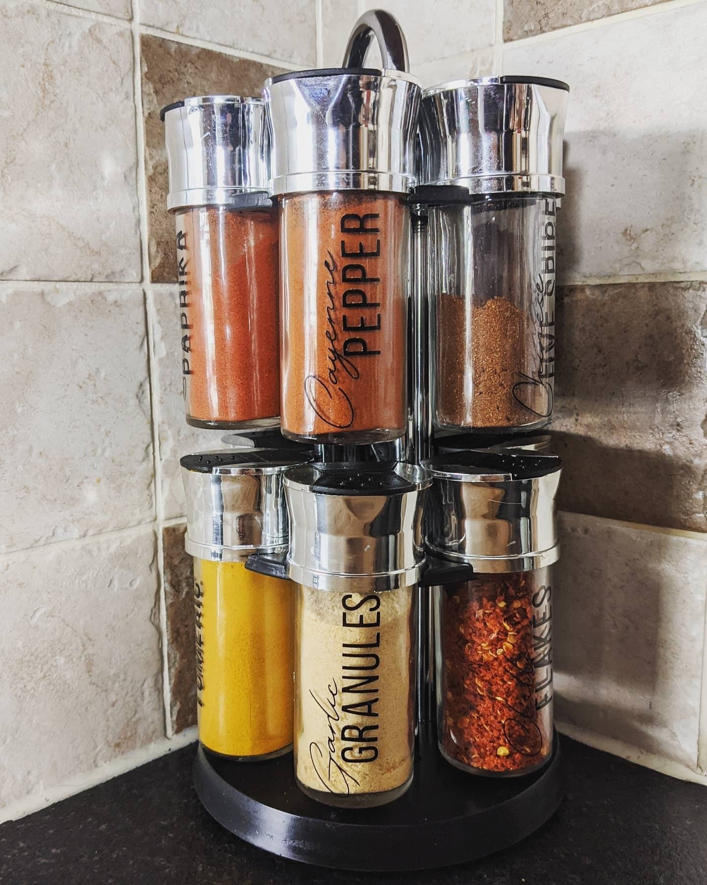 Personalised Spice Rack | Custom Labels 12 pack | Kitchen Organisation | Kitchen Jar Labels | Herbs and Spices Labels | Get Organised