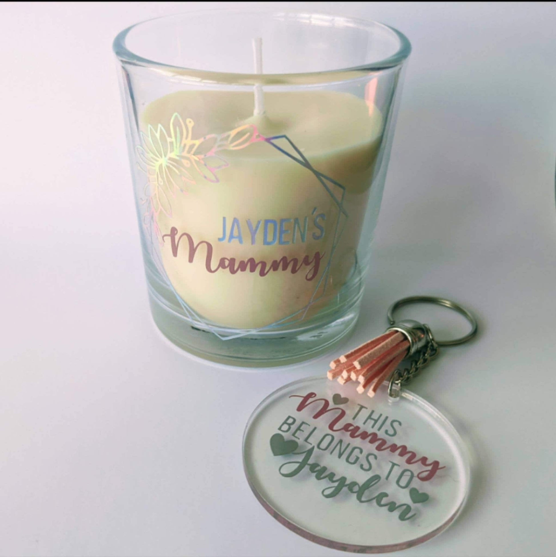 Personalised Keyring and Candle Set | Stocking Stuffer Ideas for Women | Personalised Keychain |  Mamma Gift | New Mother Gift