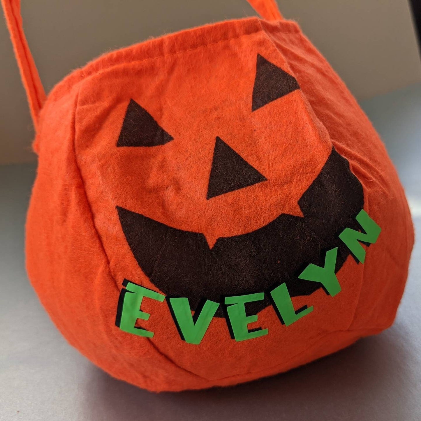 Personalised, Glow In the Dark, Pumpkin Trick or Treat Bag | Halloween Treat Basket | jack o'lantern treat bag | Halloween Party Sweet Bag