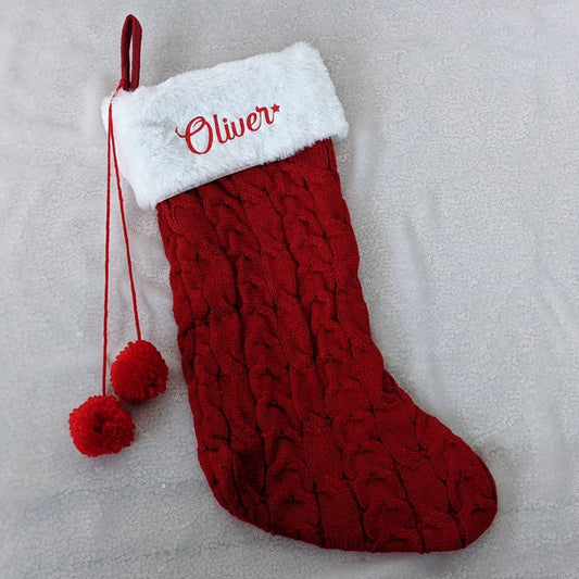 Personalised Christmas Stocking |  Knitted Xmas Stocking | Christmas Decorations | Christmas Gifting | Kids Christmas Gift | Family Stocking