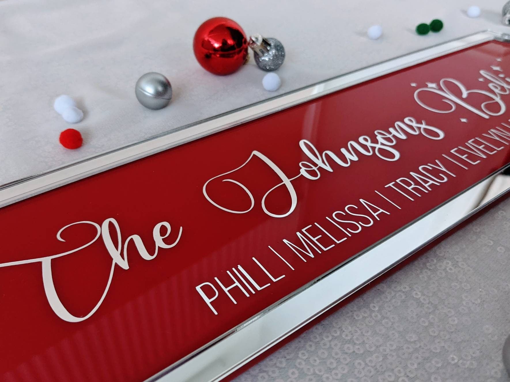 Personalised Christmas Railroad Sign | This House Believes | Christmas Wall Decoration | Custom Plaque | Chrome Decor | Xmas Decor | Gift