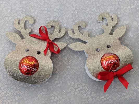 Reindeer Lidnt Ball Holder | Stocking Filler | Chocolate Christmas Treat | Table Setting | Secret Santa Gift | Christmas Party Favour | Xmas