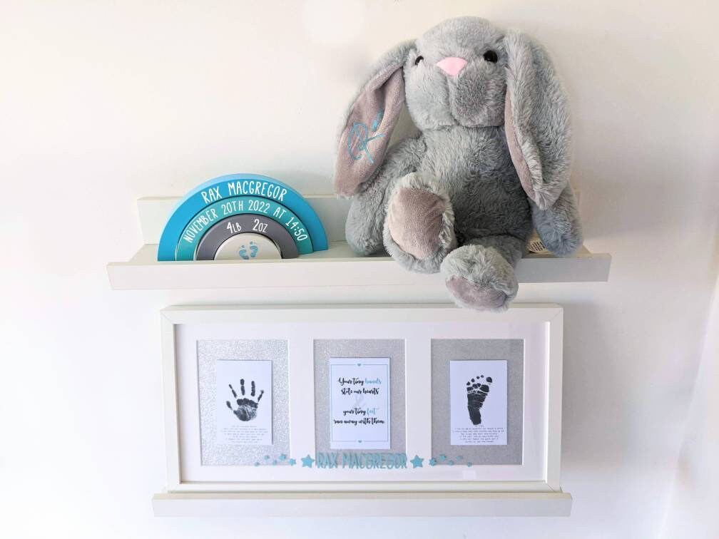 Personalised Bunny Plush | Rabbit Soft Toy | New Baby Gift |Personalised Rabbit Teddy | Personalised Toy Gift | Grey, White, Tan Bunny