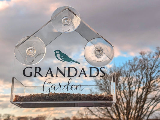 Personalised Window Bird Feeder | See Through Bird Feeder | Gardener Gift | Bird Watcher Gift | Wildlife | Garden Lover | Custom Garden Gift