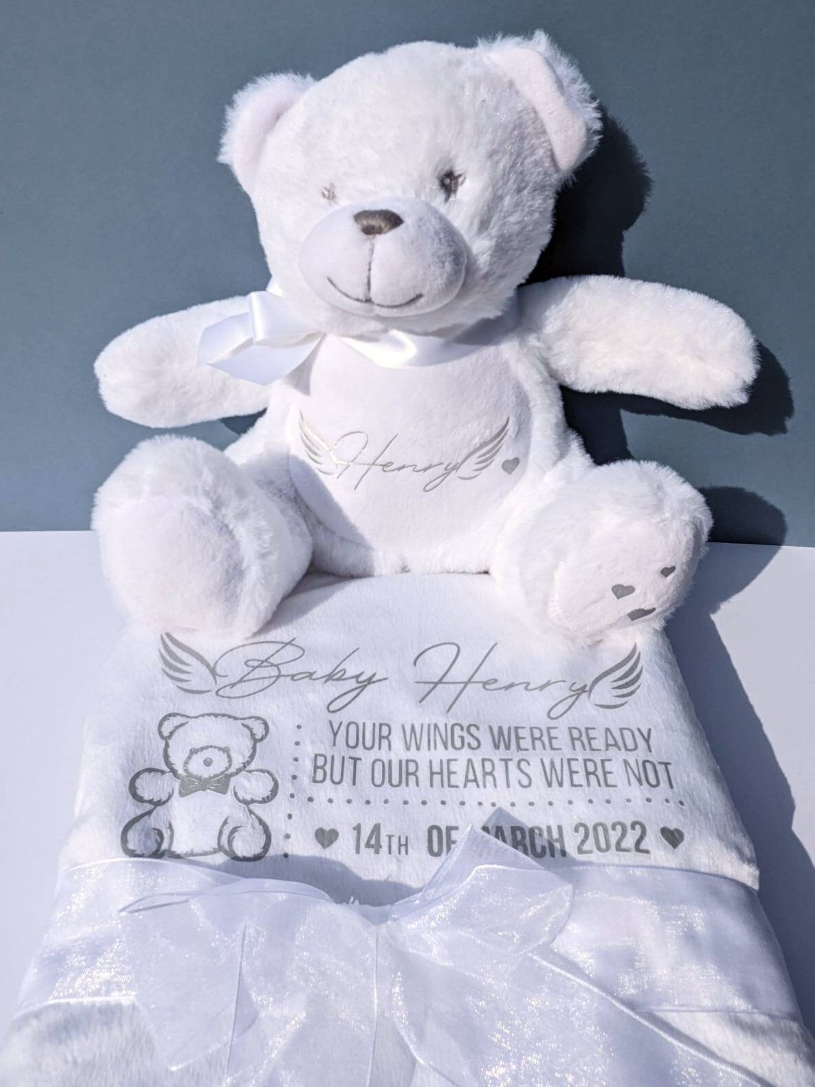 Memorial Baby / Child Teddy Bear Grave Marker | Angel Baby | Born Sleeping | In loving Memory | Baby Loss Comforter | Child Funeral