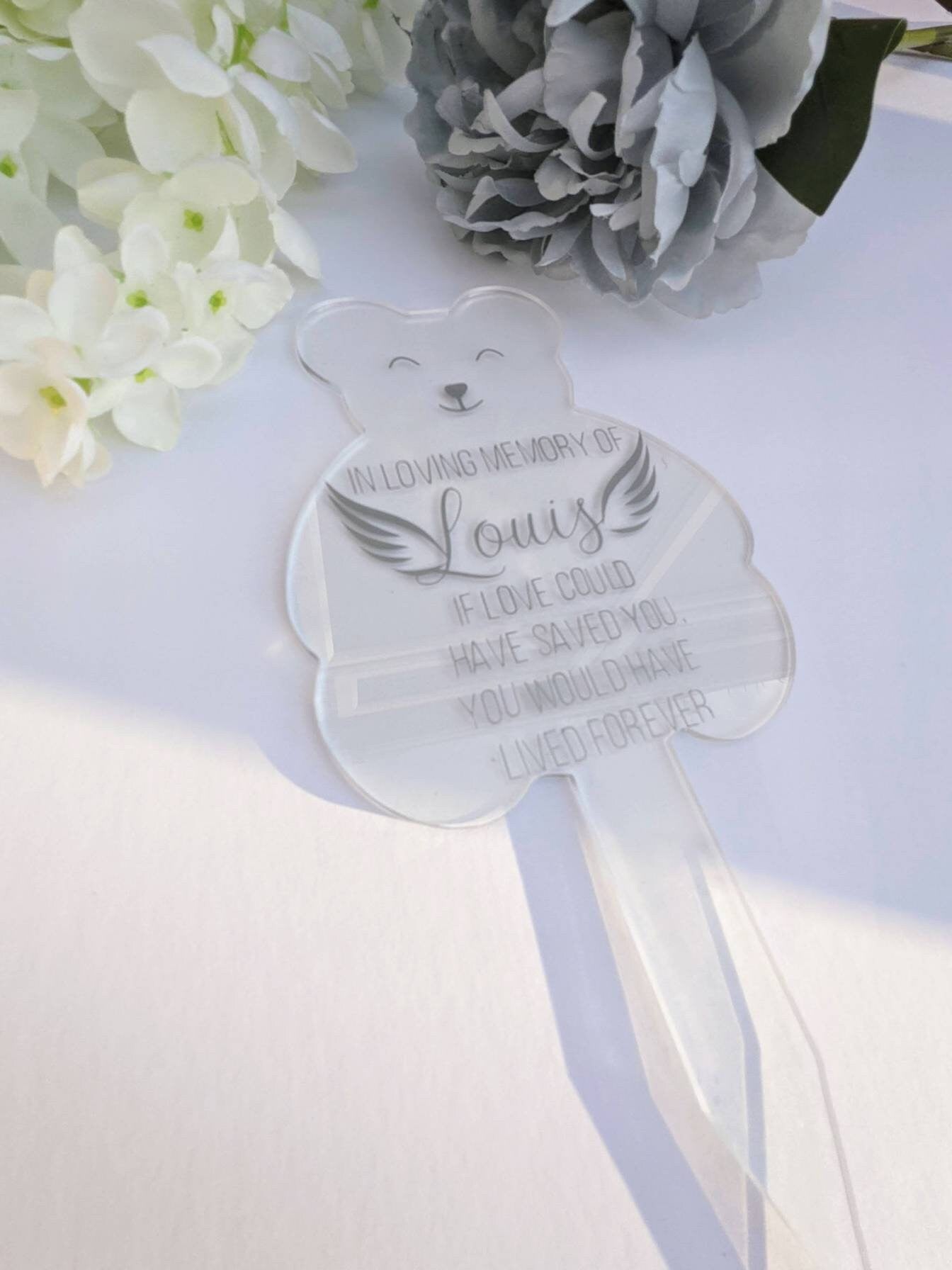 Memorial Baby / Child Teddy Bear Grave Marker | Angel Baby | Born Sleeping | In loving Memory | Baby Loss Comforter | Child Funeral