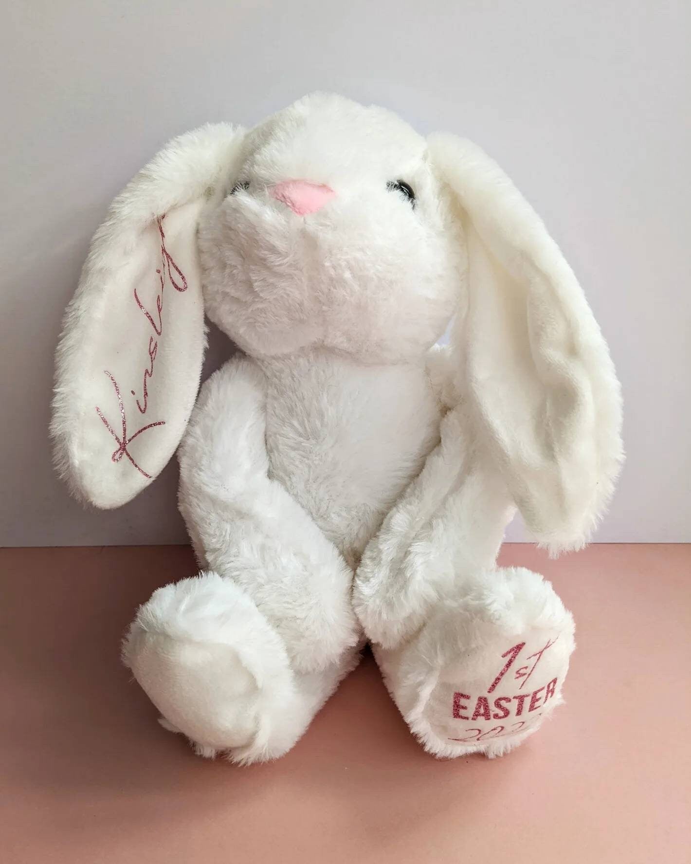 Personalised Bunny Plush | Rabbit Soft Toy | New Baby Gift |Personalised Rabbit Teddy | Personalised Toy Gift | Grey, White, Tan Bunny