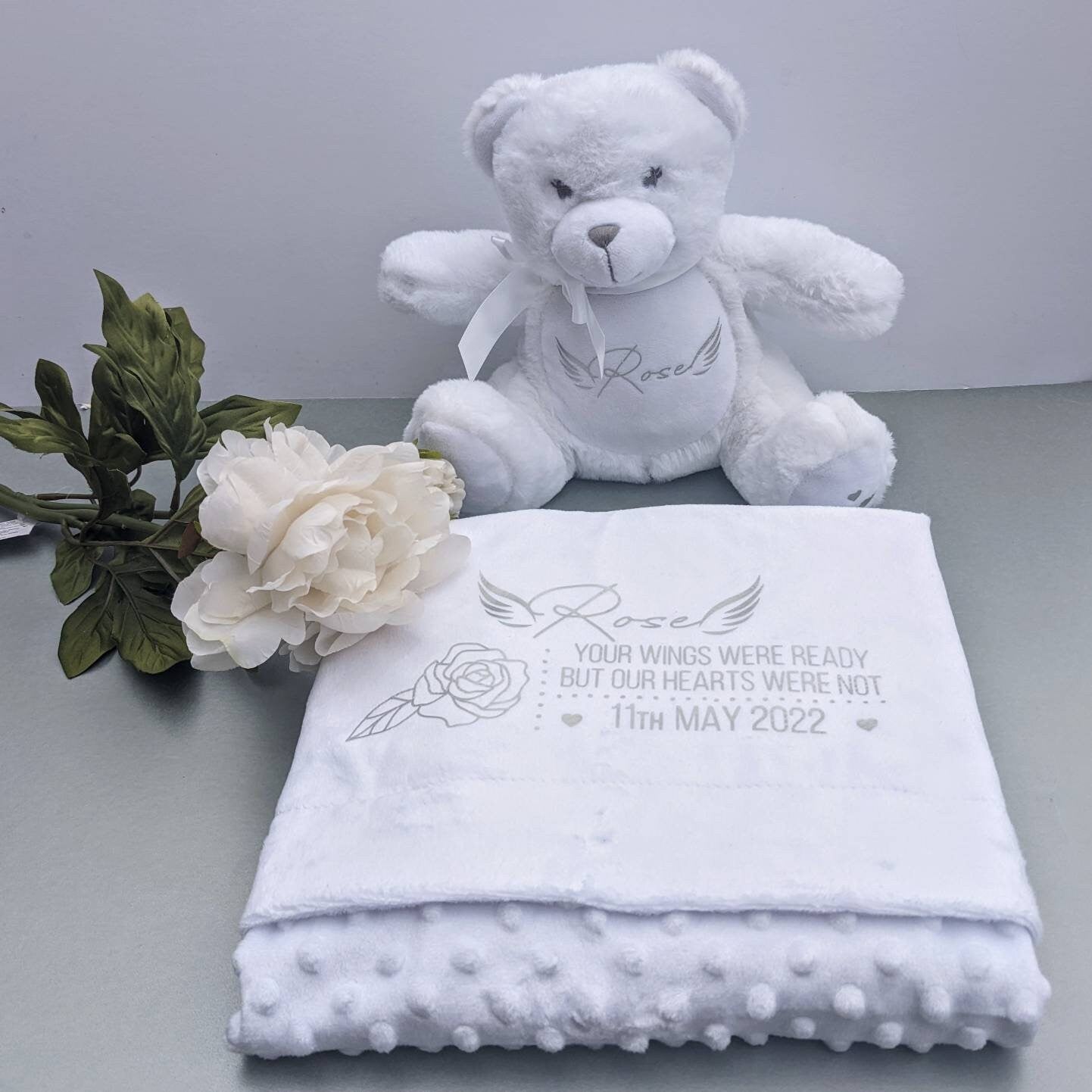 Memorial Baby / Child Teddy Bear | Angel Baby | Born Sleeping | Memory Bear | In loving Memory | Baby Loss Comforter | Child Funeral